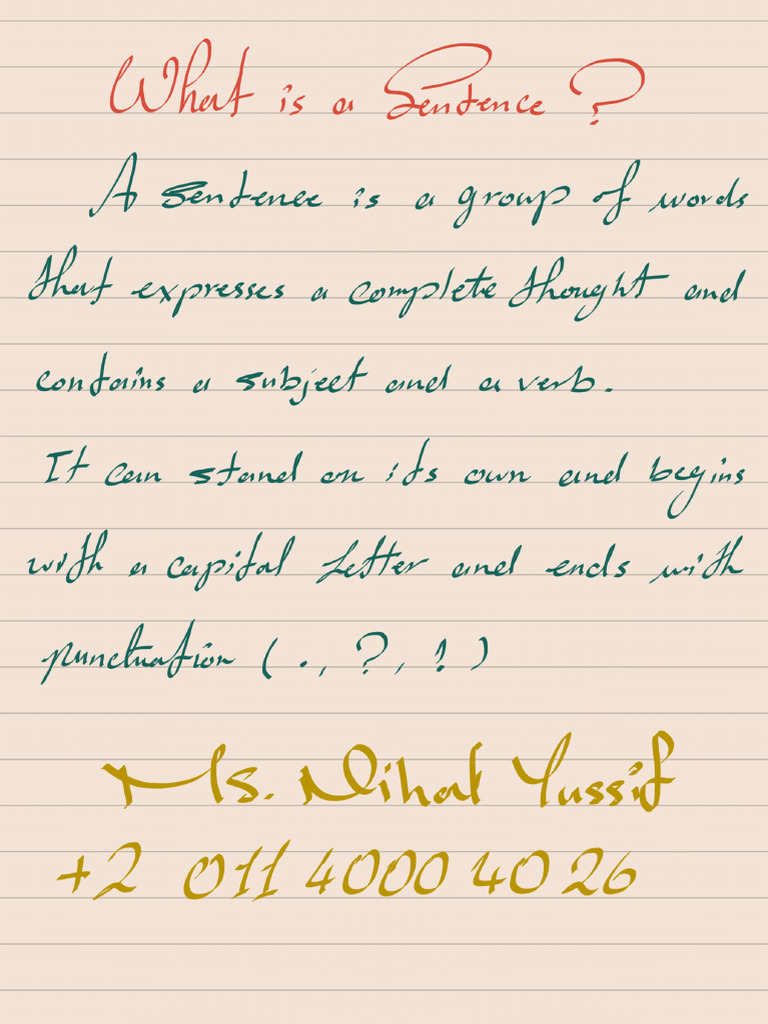 Sentence Types - Ms Nihal Yussif | PDF