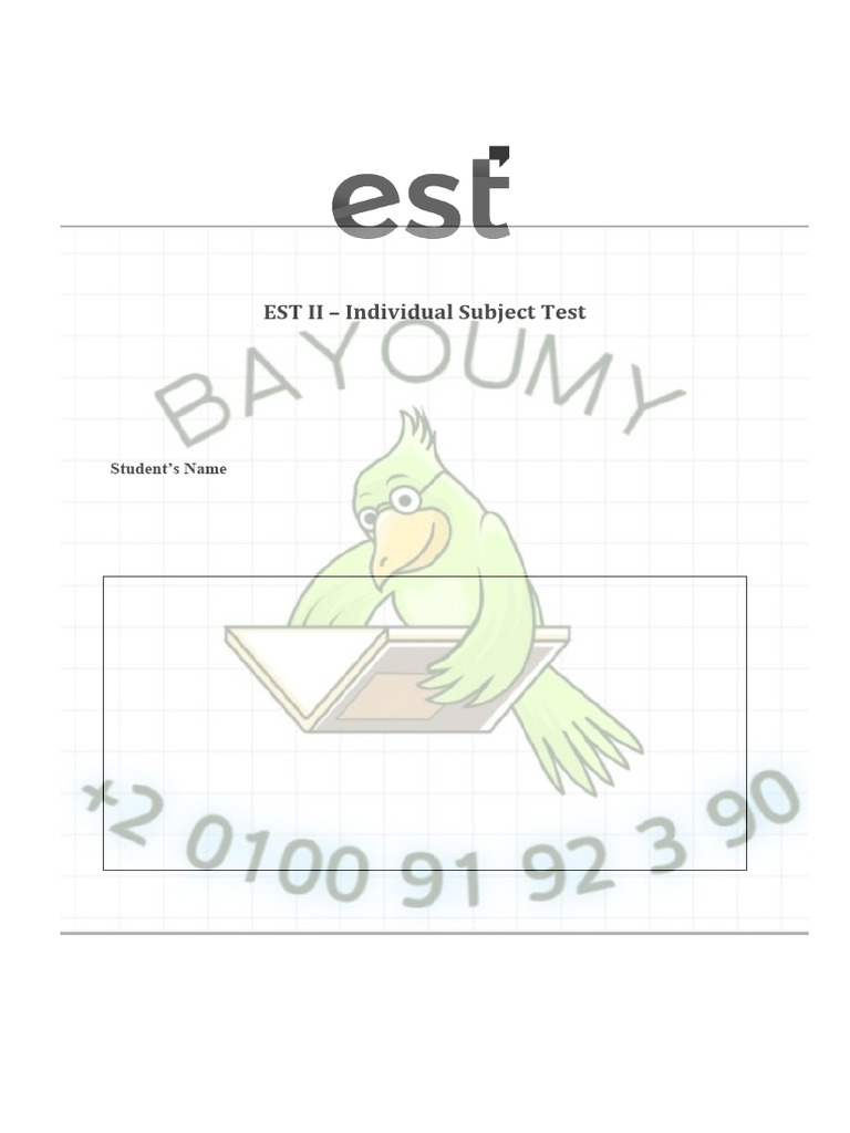 Math Level 1 Individual Test Guide | PDF | Area | Multiple Choice