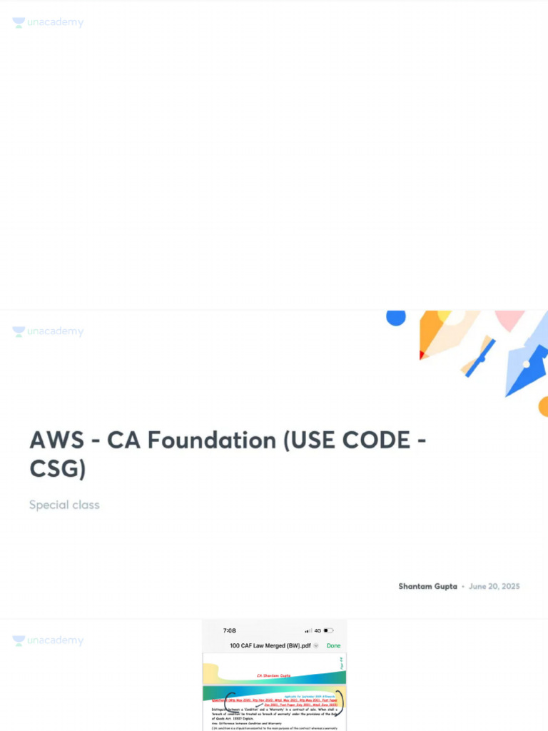 AWS CA Foundation USE CODE CSG With Anno | PDF
