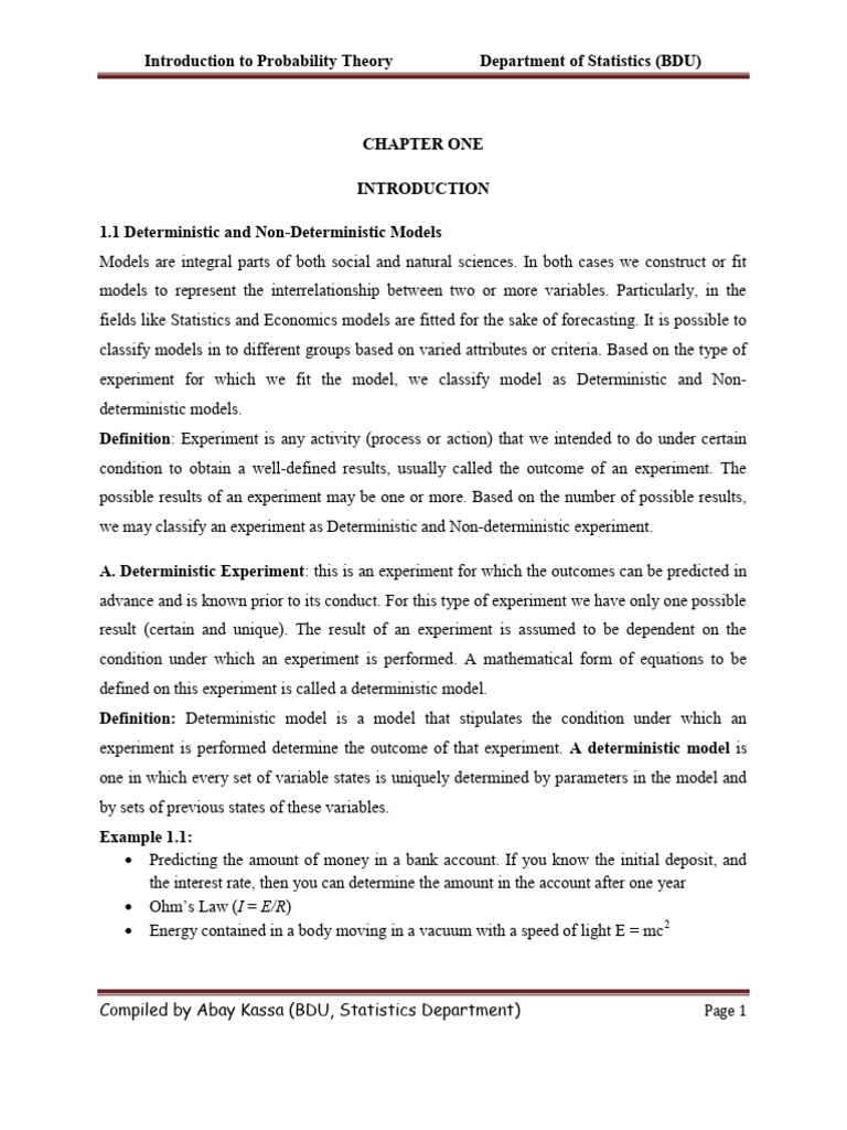 Introduction to Probability Models | PDF | Set (Mathematics) | Experiment