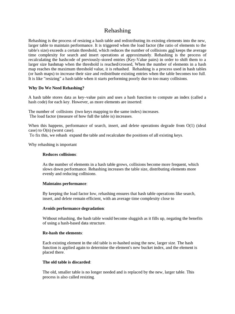 Understanding Hash Table Rehashing | PDF | Computer Programming ...