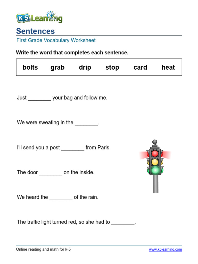First Grade Vocabulary Worksheet | PDF