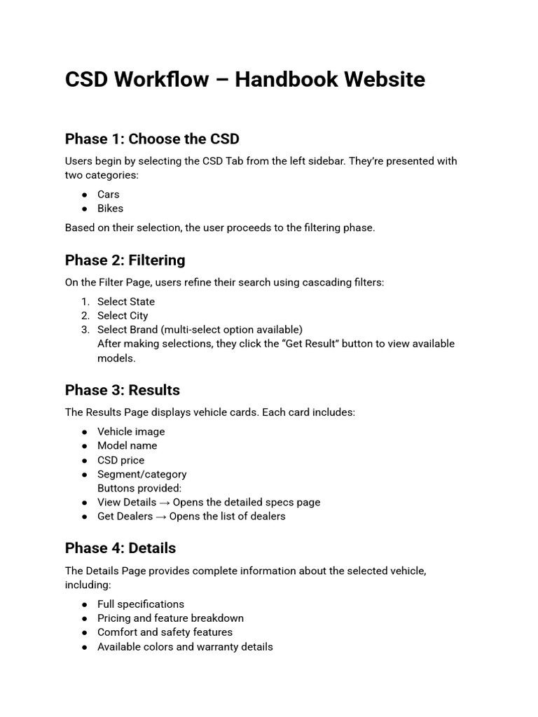 CSD Workflow Handbook for Cars & Bikes | PDF