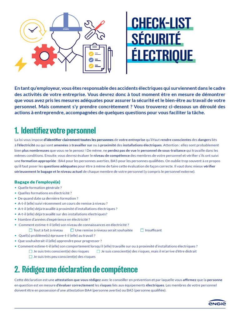 Sécurité Électrique : Checklist Essentielle | PDF