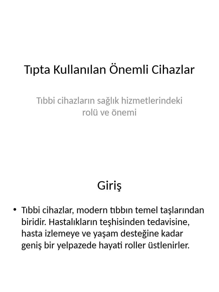 Tipta Kullanilan Onemli Cihazlar | PDF