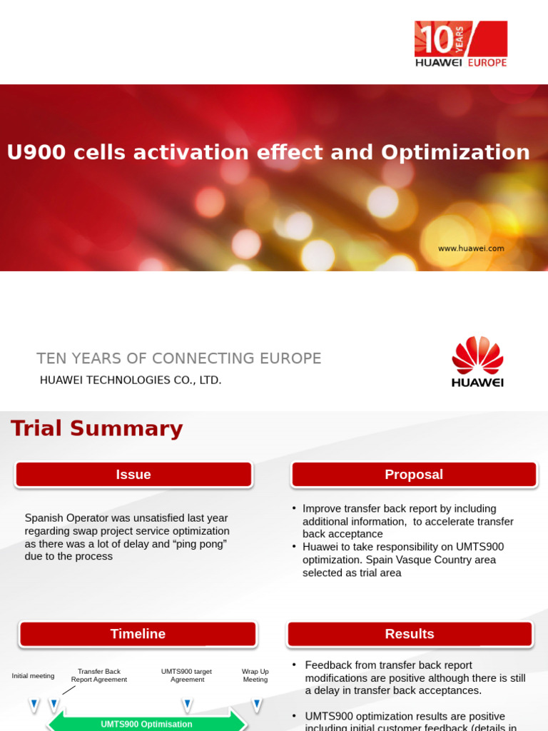U900 Cell Optimization in Spain | PDF