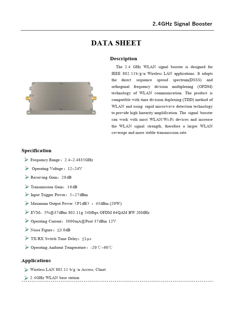 BSX24254043D2 Datasheet en | PDF | Ieee 802.11 | Wireless Lan