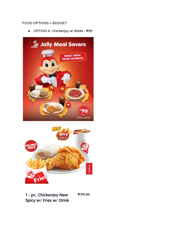 Affordable Food Options and Prices | PDF