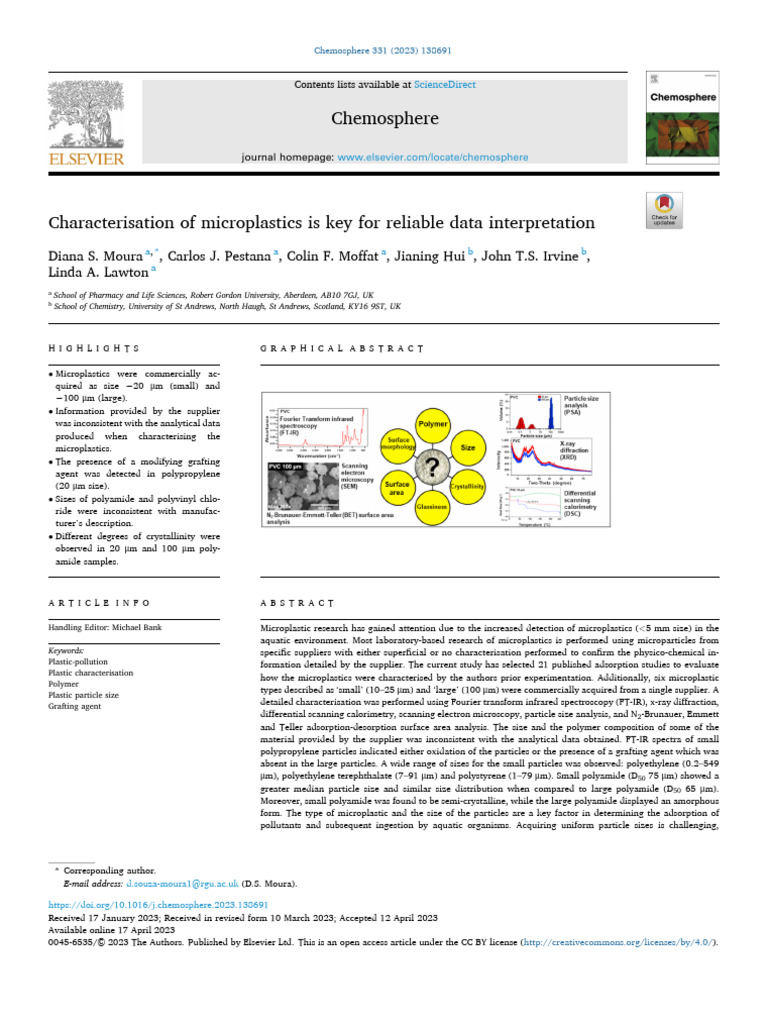Microplastics Characterization Insights | PDF | Plastic