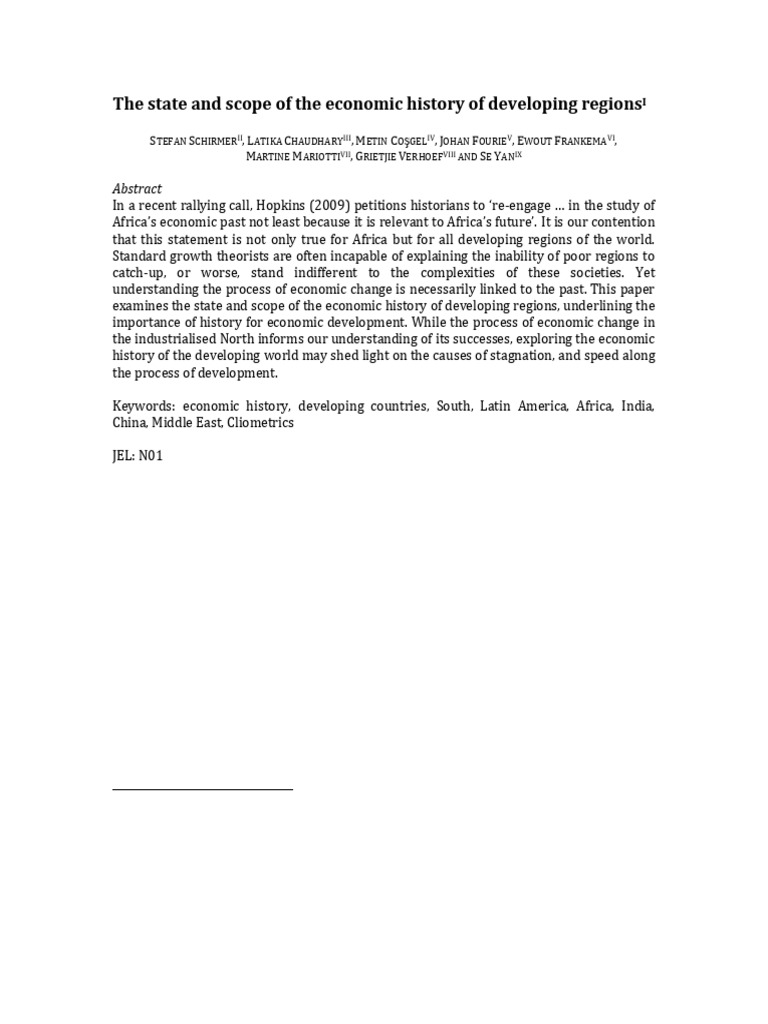 Economic History of Developing Regions | PDF | Cost Of Living ...
