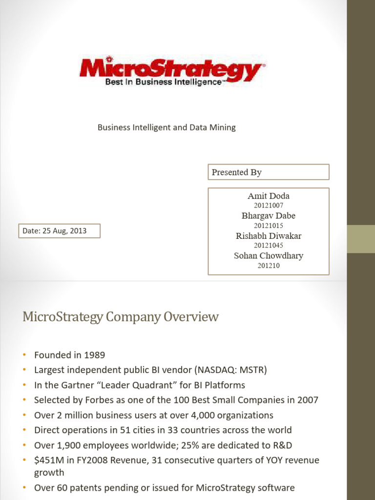 MicroStrategy BI Solutions Overview | PDF | Inventory | Public Utility