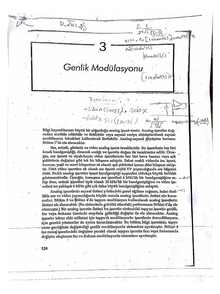 Haberleşme 3. Bölüm Genlik Modülasyonu | PDF
