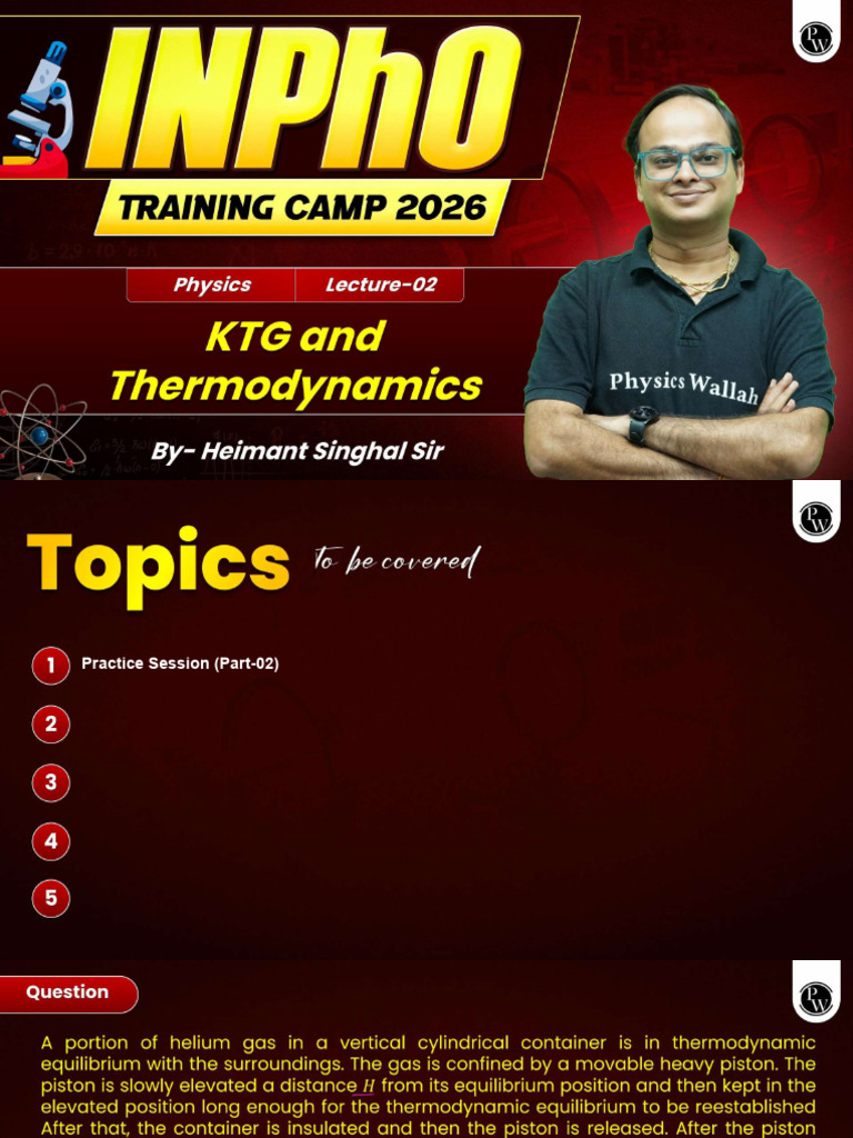 Kinetic Theory of Gases and Thermodynamics 02 Class Notes | PDF