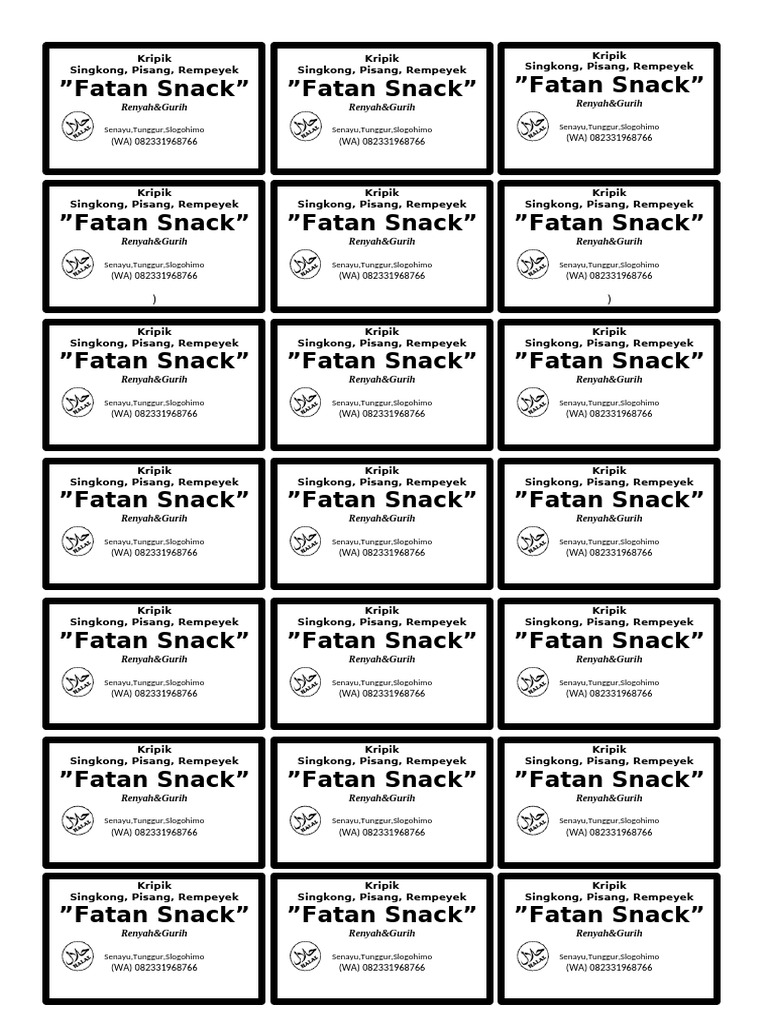 Camilan Kripik Fatan Snack | PDF