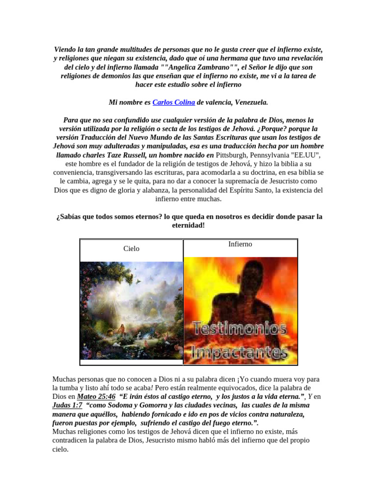 La Verdad Bíblica sobre el Infierno | PDF | Infierno | Satán