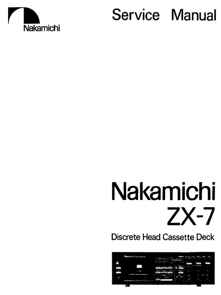 Nakamichi ZX-7 Service Manual | PDF