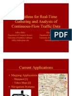 Algorithms For Real-Time Gathering and Analysis of Continuous-Flow Traffic Data