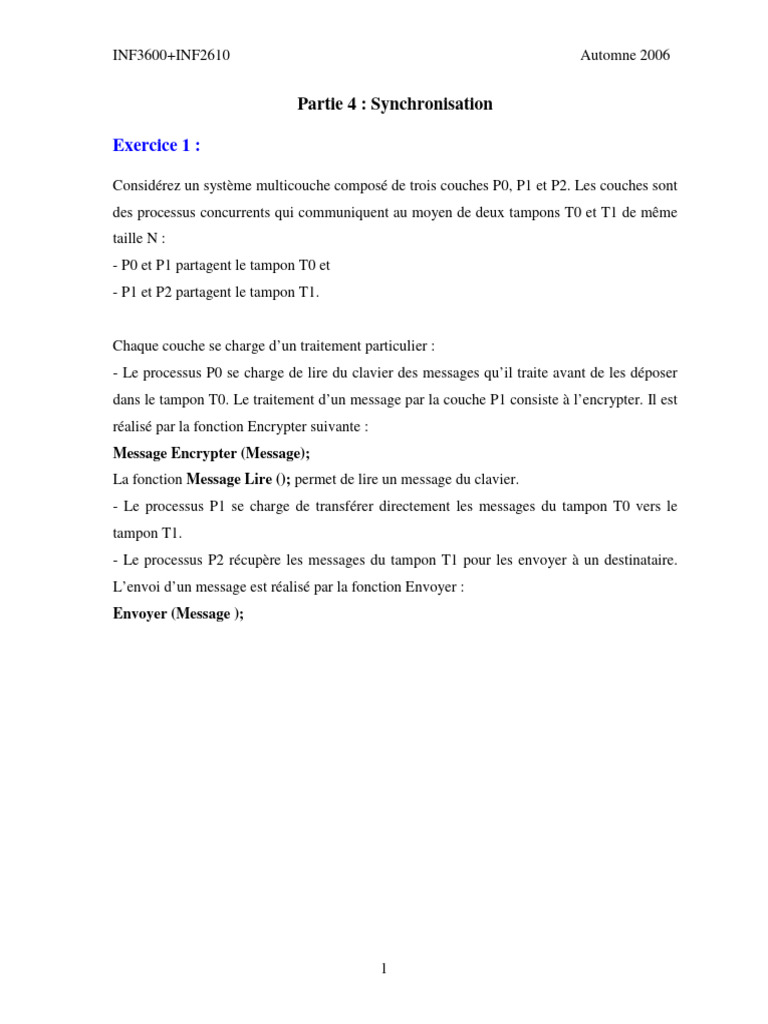 Synchronisation de processus en C | PDF | Thread (informatique ...