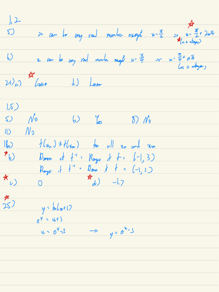 Mathematical Functions and Domains | PDF