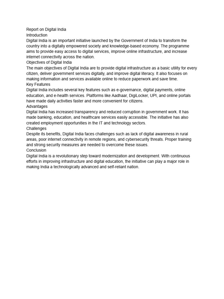 Overview of Digital India Initiative | PDF