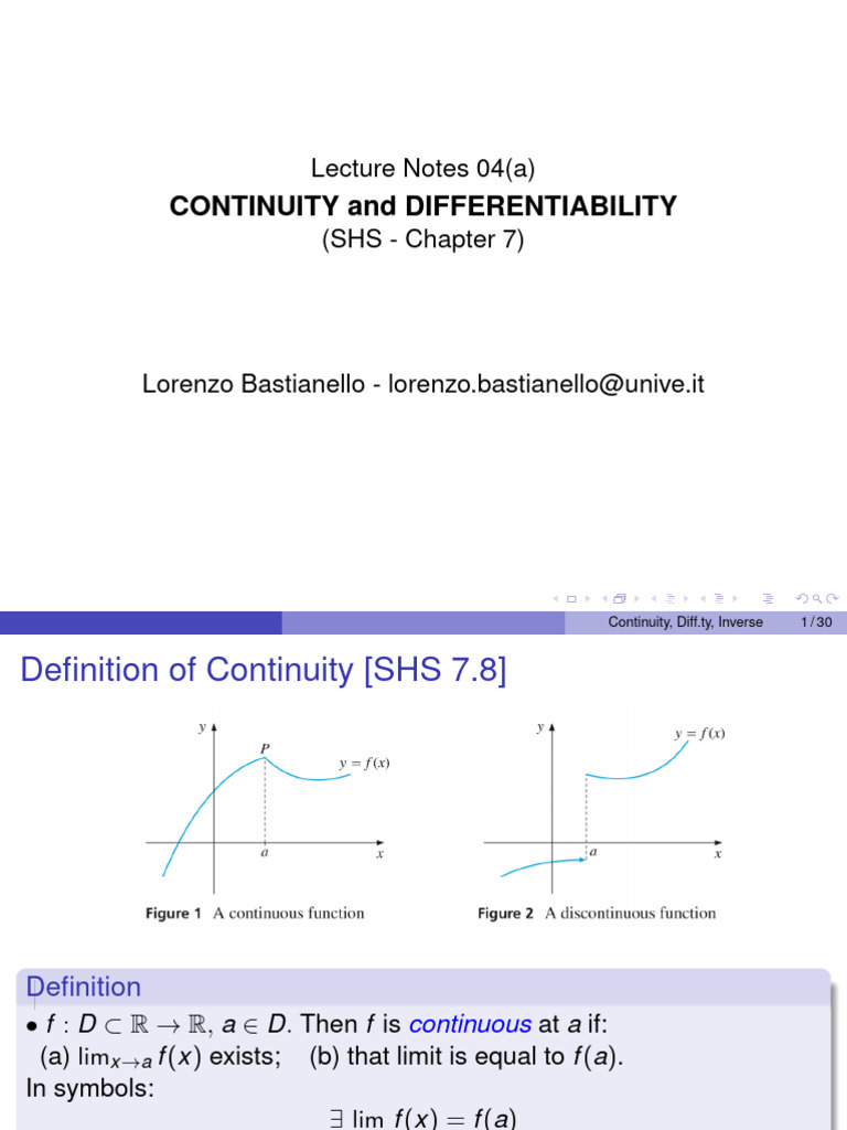 LN04 Continuity Inverse | PDF | Function (Mathematics) | Continuous ...