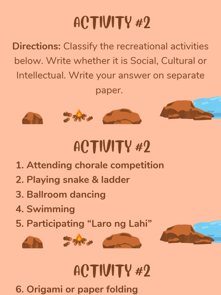 Classify Recreational Activities | PDF