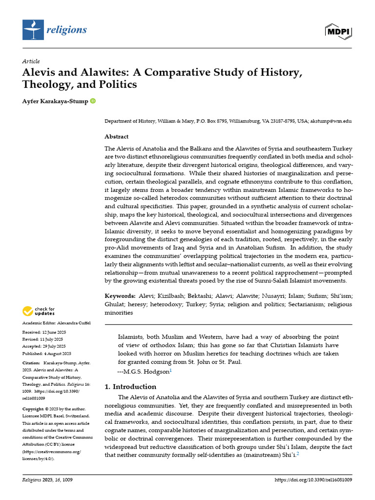 Alevis vs. Alawites: History and Theology | PDF | Divinity | Shia Islam