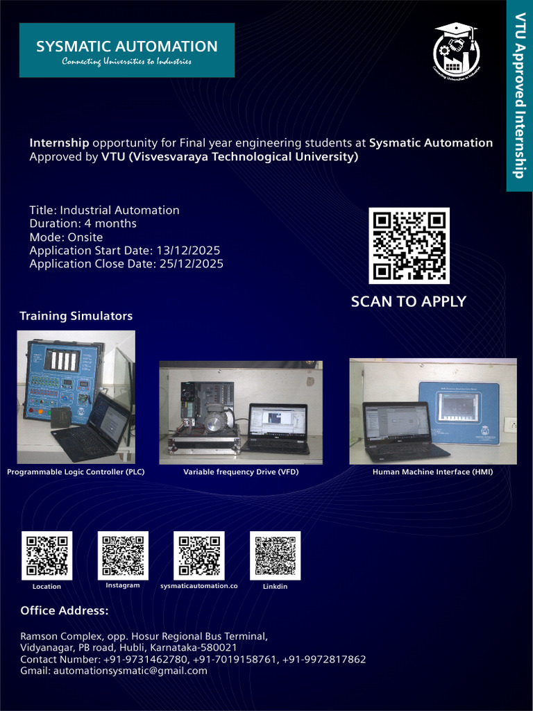 VTU-Approved Internship at Sysmatic | PDF