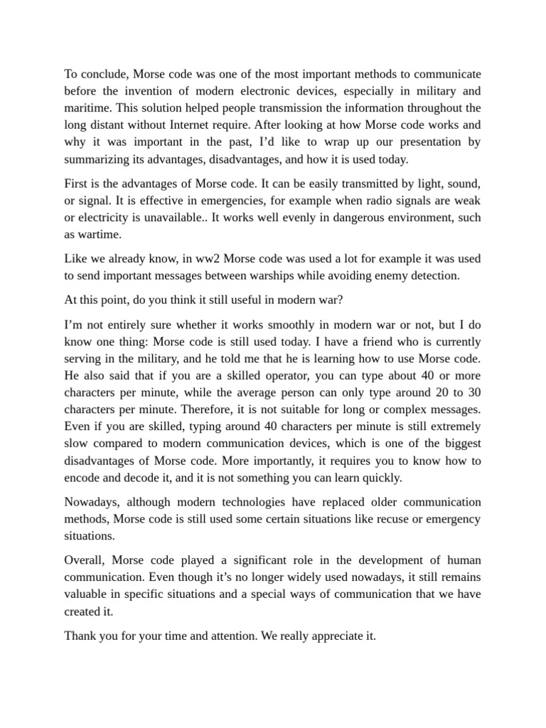 Morse Code: History and Modern Use | PDF