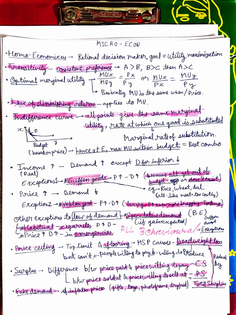 Economics Revision Notes | PDF