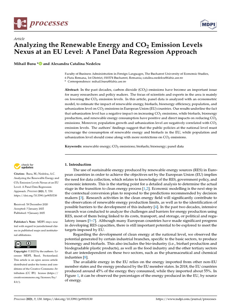 EU Renewable Energy and CO2 Emissions Analysis | PDF | Sustainable ...