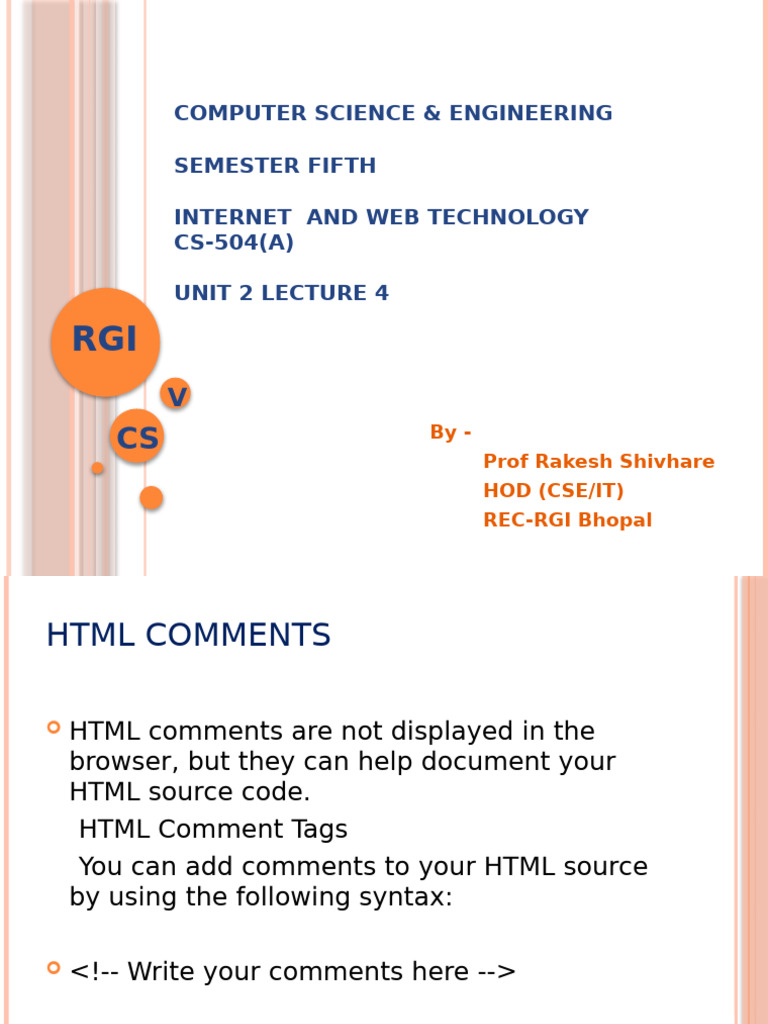 Understanding HTML Comments in Web Tech | PDF