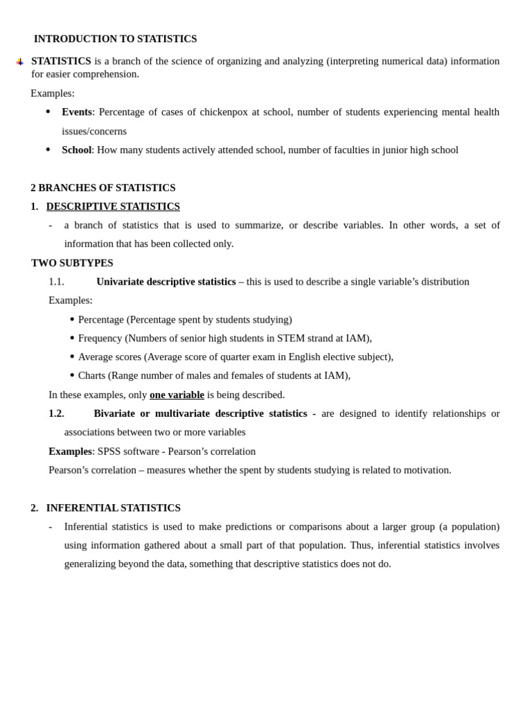 Lesson 1 Intro To Stat | PDF