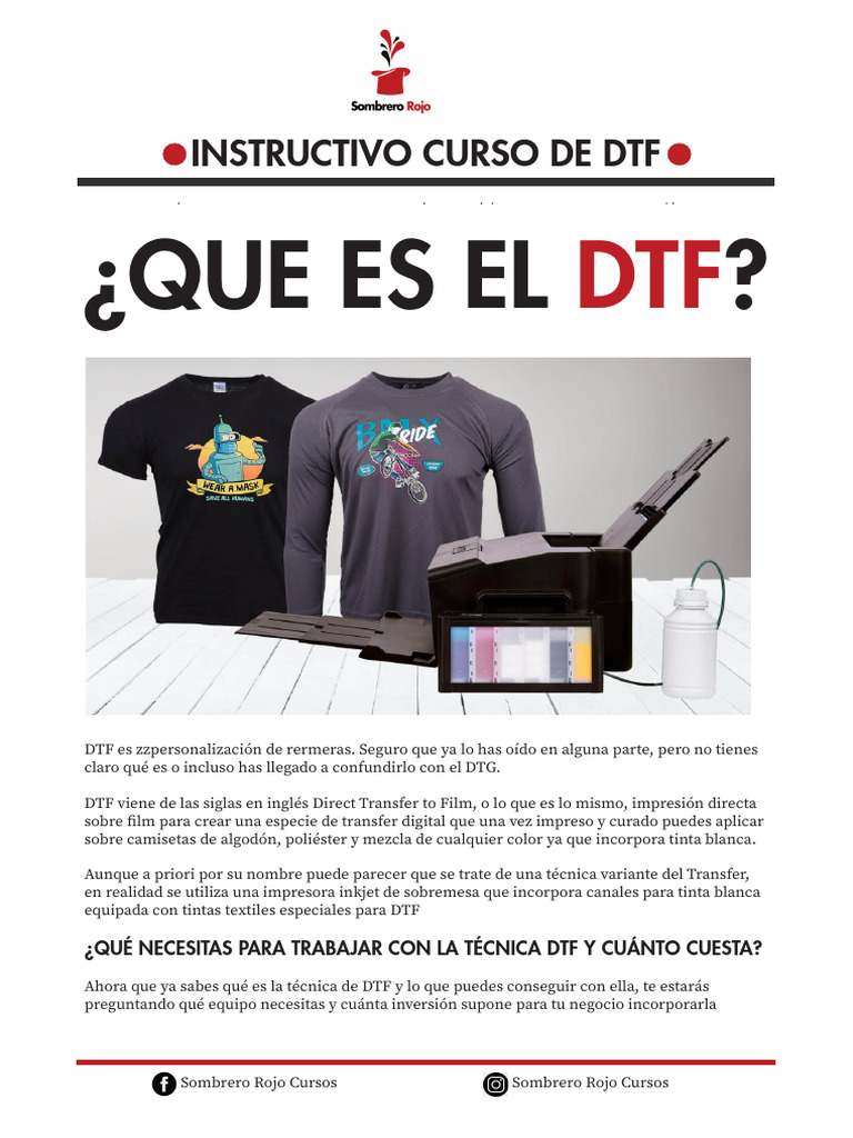 Curso DTF: Requisitos y Costos | PDF