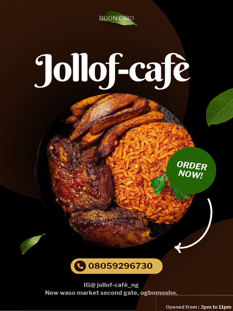 Dark Brown New Menu Kebuli Rice Poster A3 | PDF