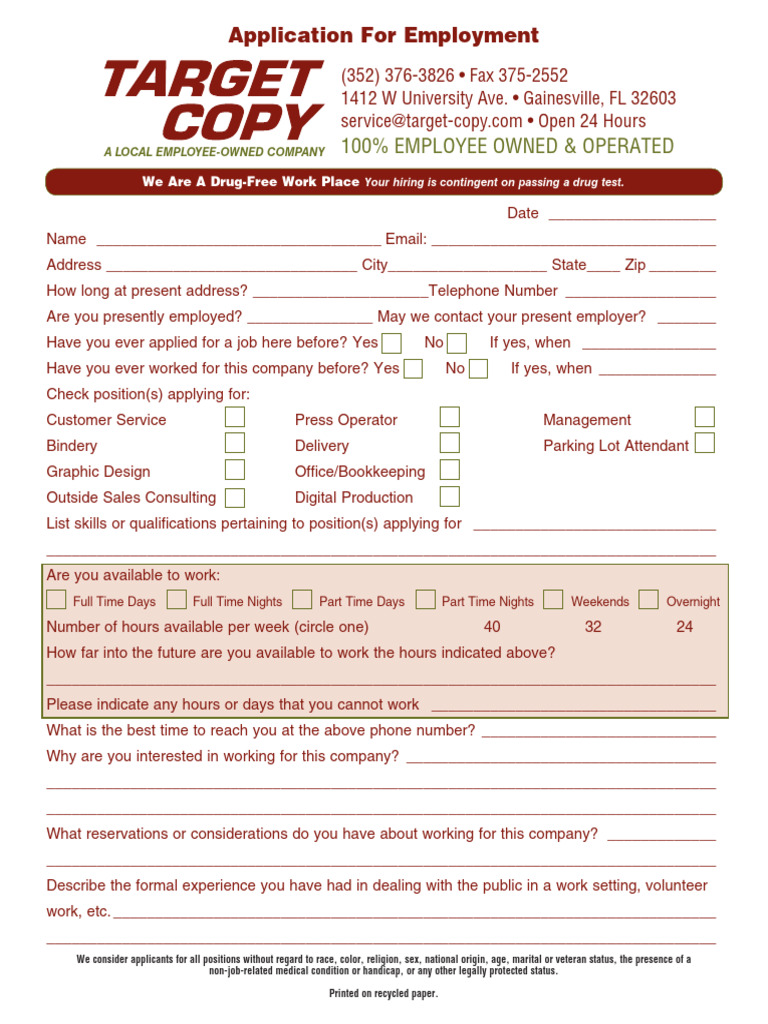 Employment Application Form Template | PDF | Employment | Business