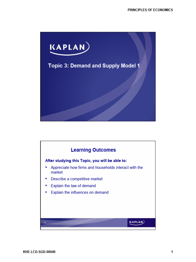 Topic 3 - Demand and Supply Model 1 | PDF | Demand | Market (Economics)