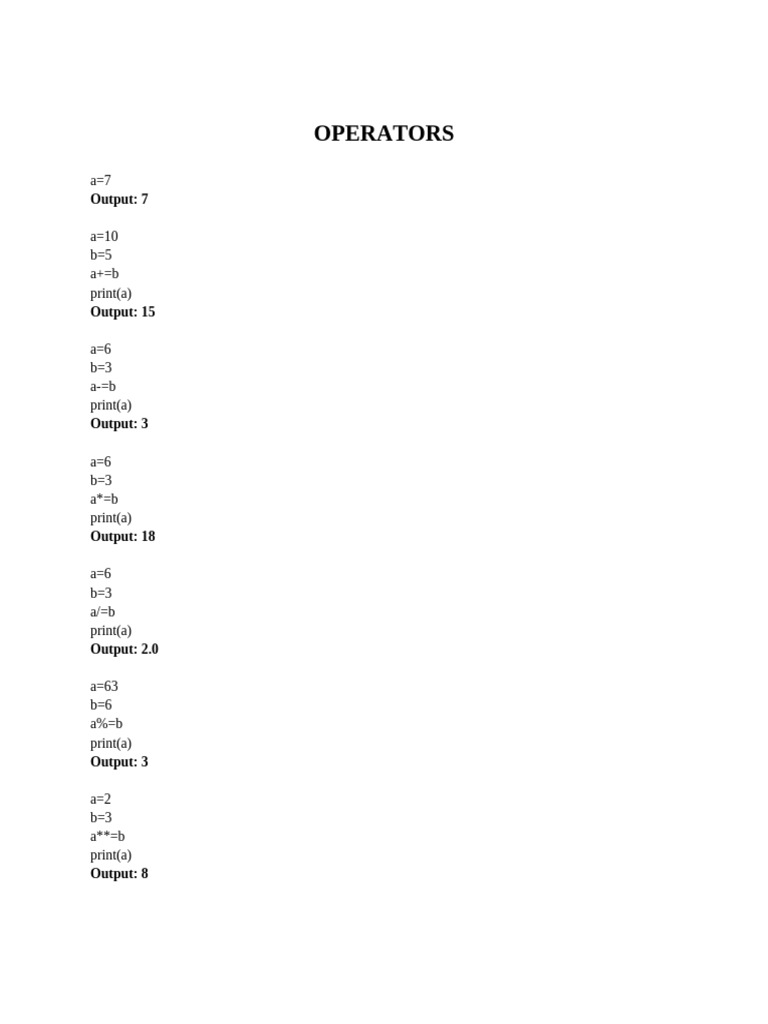 Python Arithmetic Operators Explained | PDF
