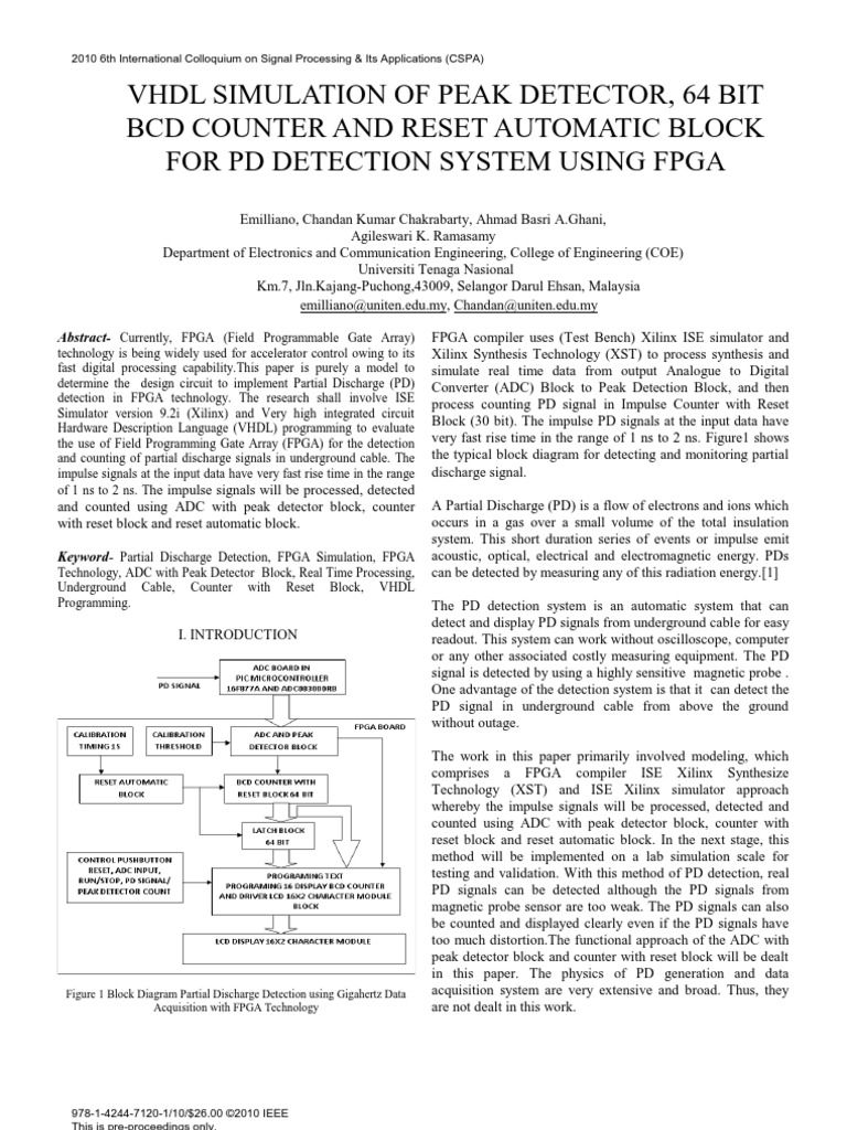Peak Detector | Analog To Digital Converter | Vhdl