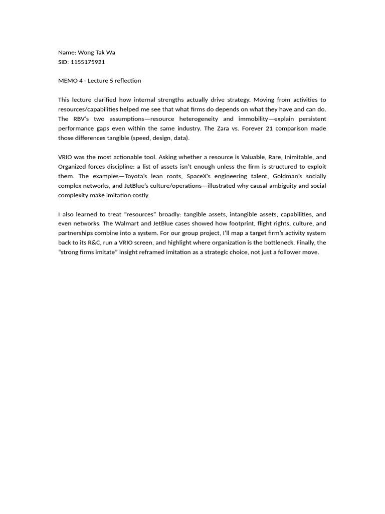 Memo 4 | PDF