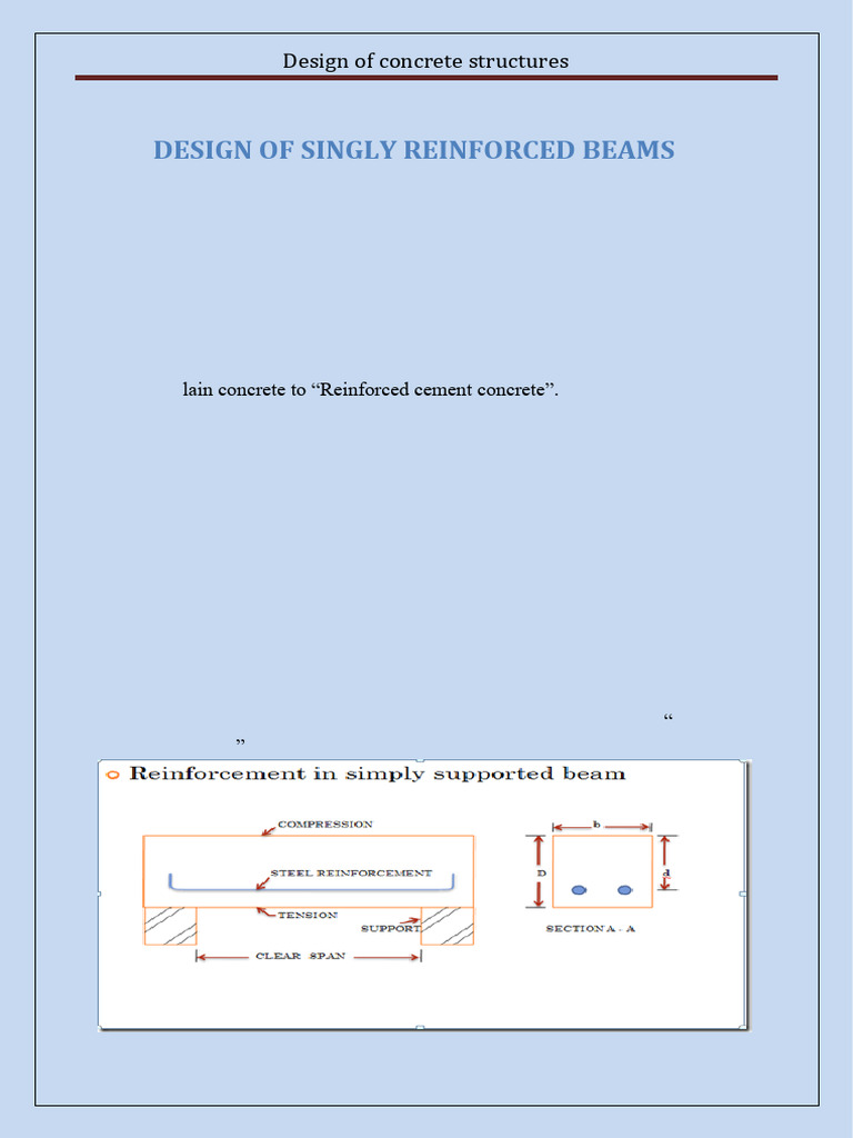 DCS - Singly Reinforced Beam | PDF | Beam (Structure) | Concrete