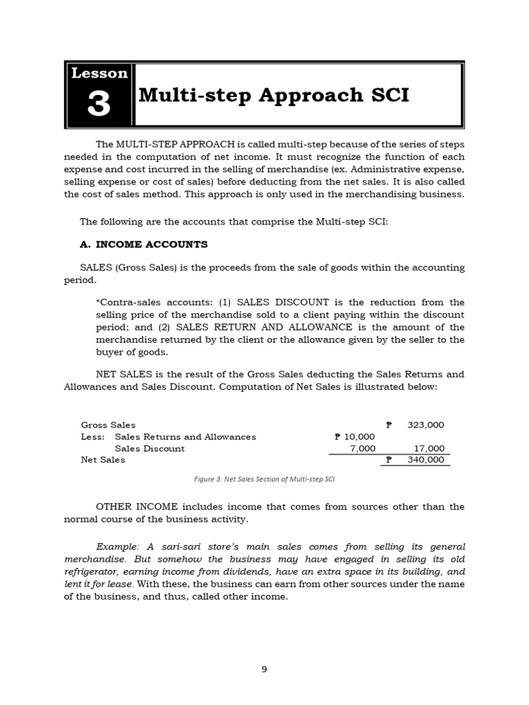 Multi-Step Income Statement Guide | PDF | Cost Of Goods Sold | Expense