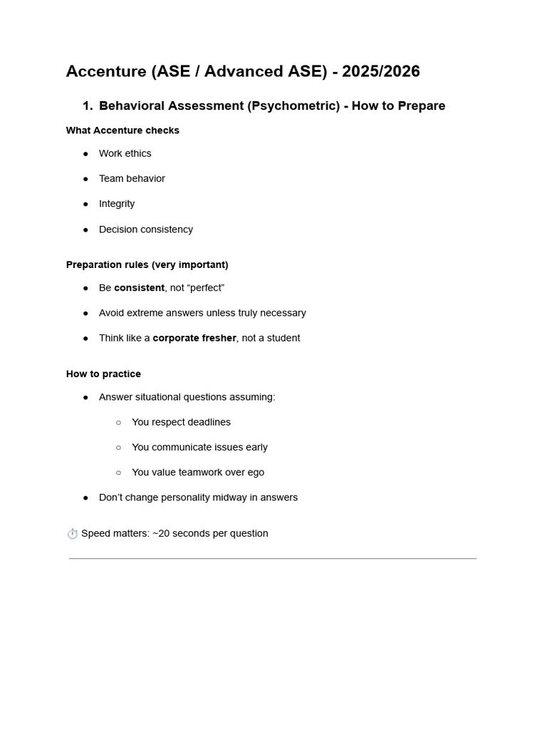 Accenture ASE Preparation Guide 2025 | PDF | String (Computer Science ...