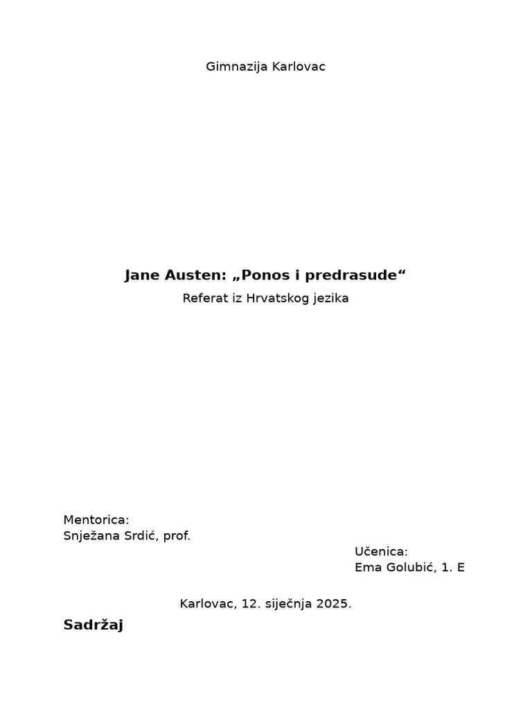 Ponos I Predrasude | PDF