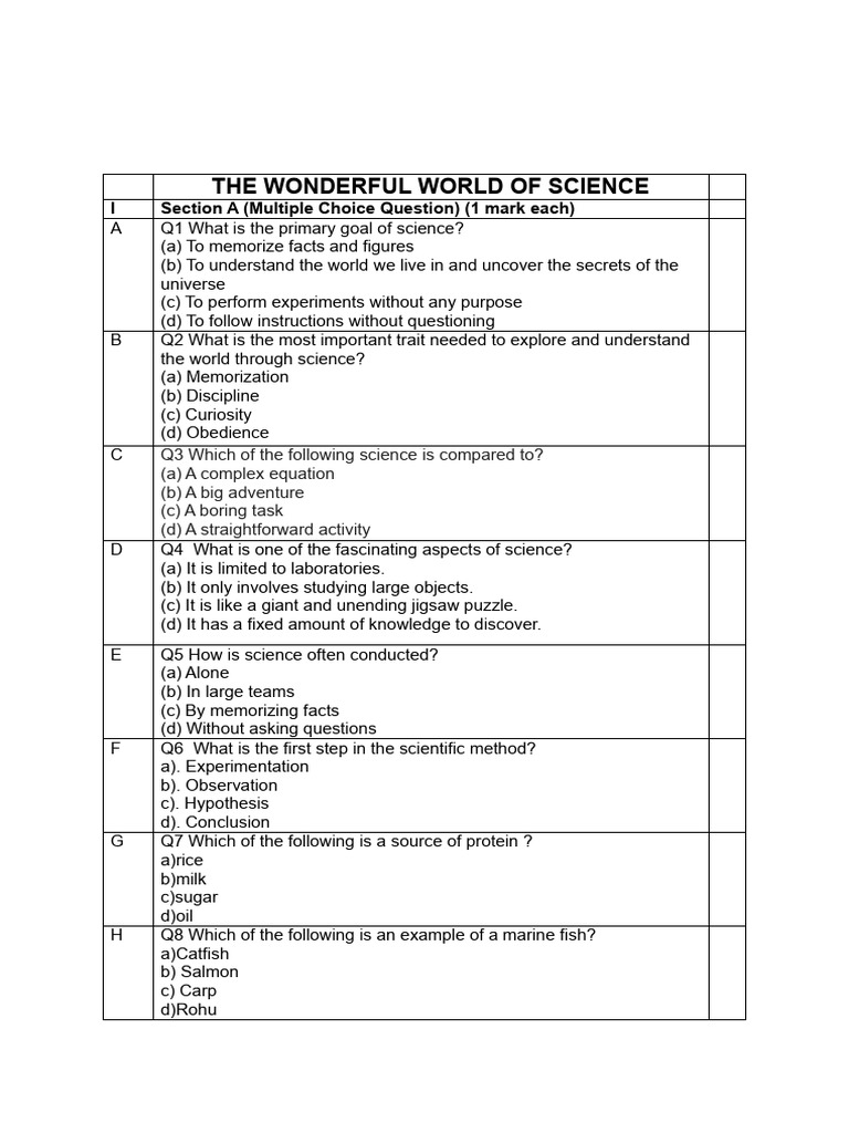 Science and Nutrition Quiz Questions | PDF | Foods | Vitamin