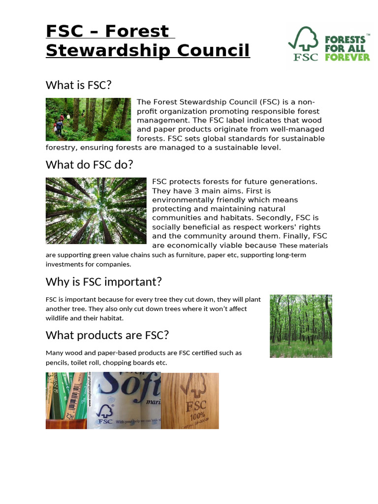 FSC Certification for Sustainable Forestry | PDF