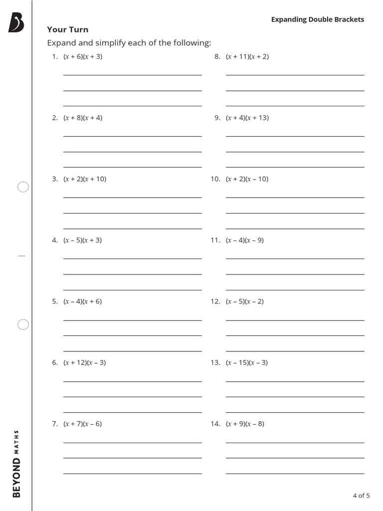 Expanding Double Brackets Print | PDF