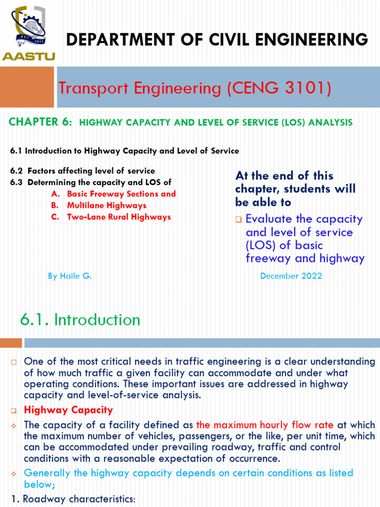 Highway Capacity and LOS Analysis Guide | PDF | Lane | Traffic