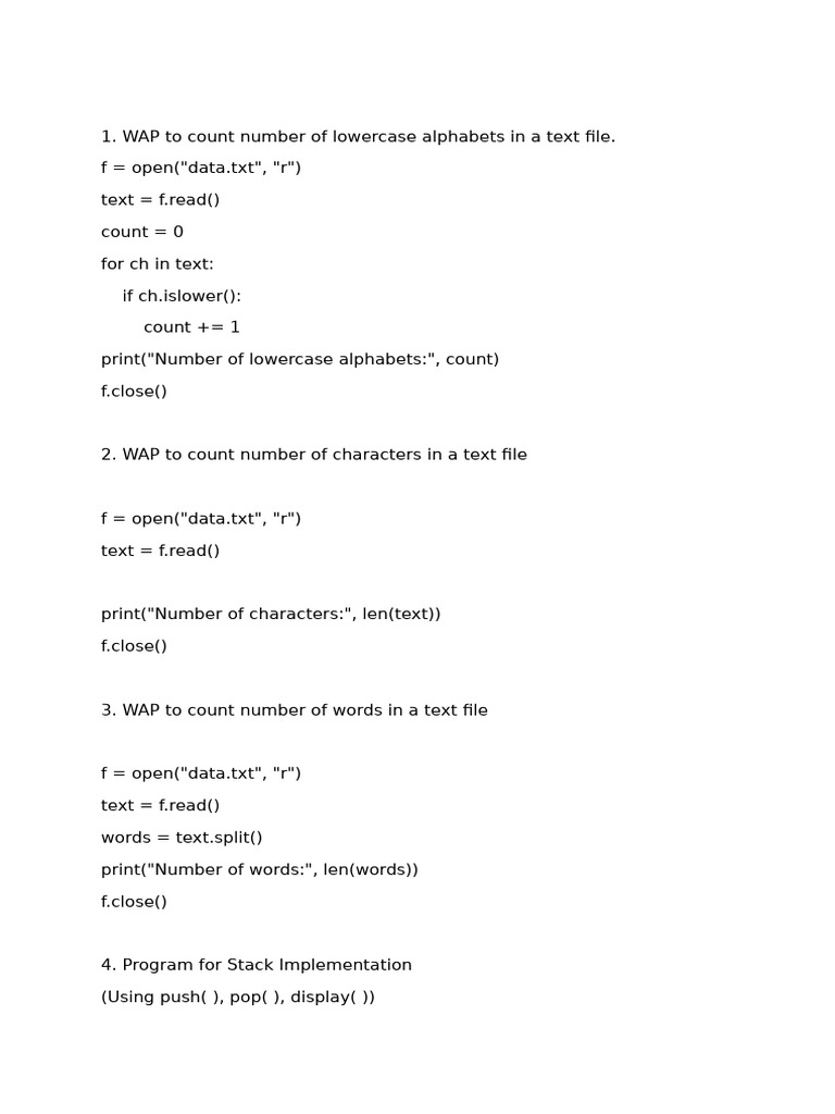 Python File and Stack Operations | PDF