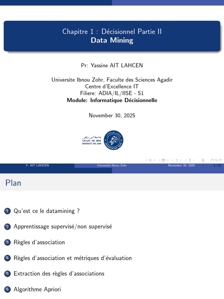 Introduction au Data Mining et ses Méthodes | PDF | Apprentissage ...